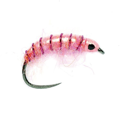 Dirty Pink – widerhakenlose Shrimp-Fliege für Äschen