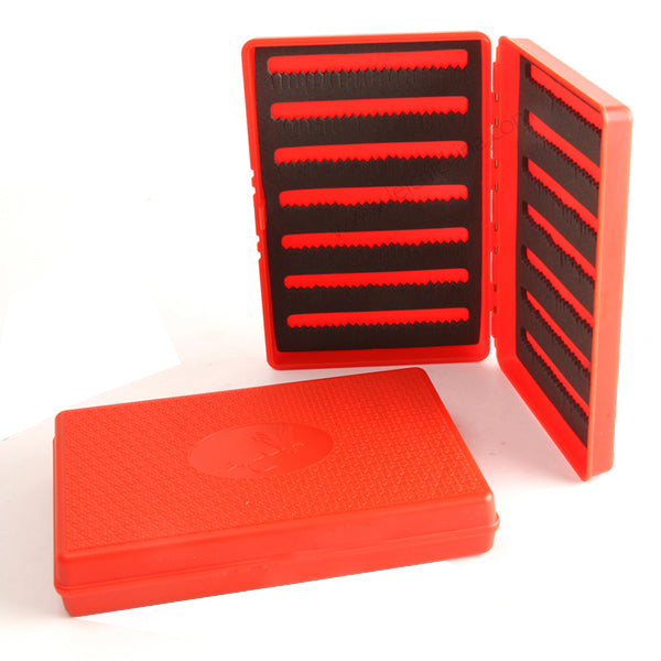 Fliegenbox Small – Orange, doppelseitig