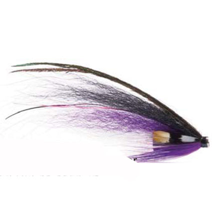 Black/Purple/White – Lachs-Tubenfliege mit 4 cm Schwinge